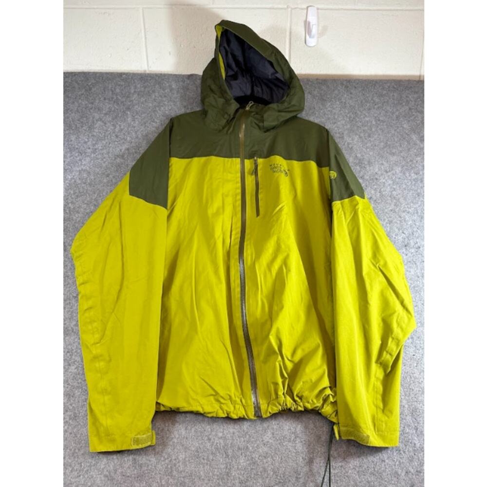 Mountain Hardwear Ampato Waterproof Rain Jacket Mens XL Two Tone Green Gorpcore